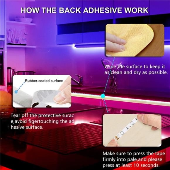 Led Lights for Bedroom 25ft RGB 5050 Led Strip Lights Color Changing Kit - Picture 3 of 7